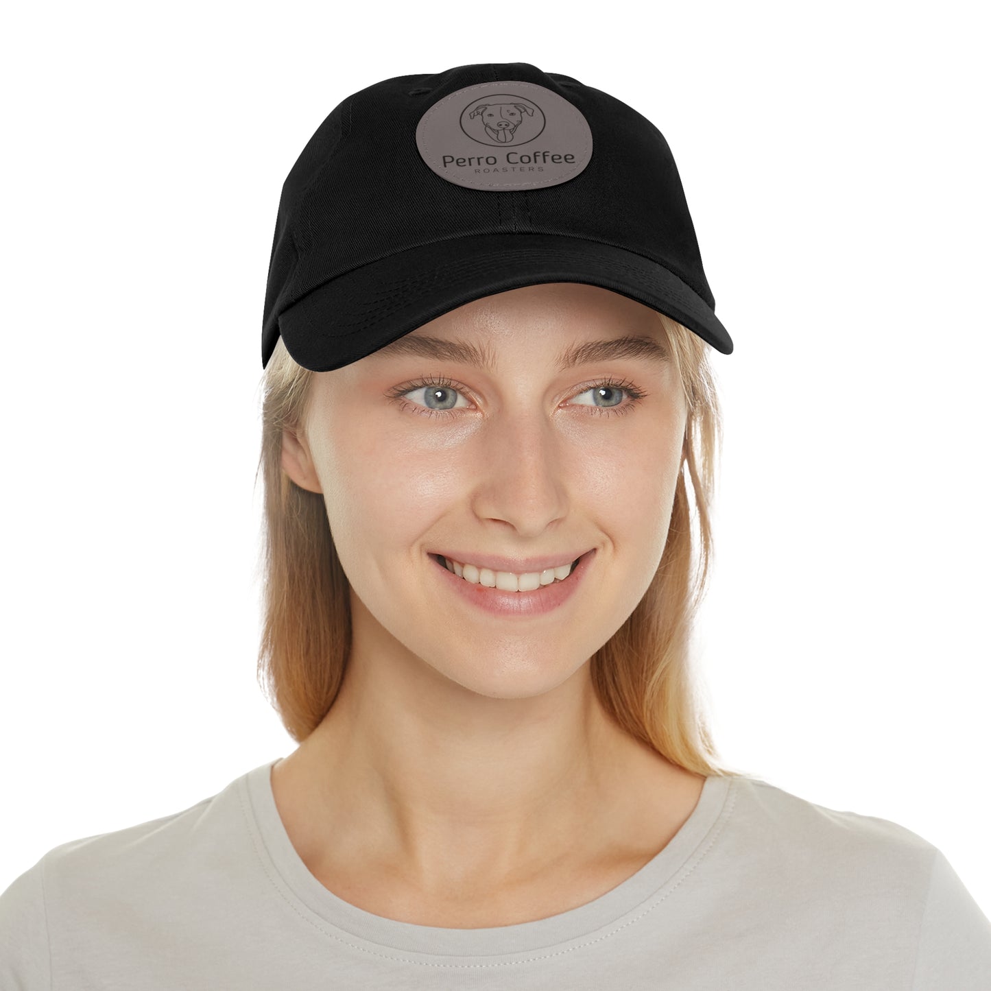 Dad Hat — Perro Coffee Round Leather Patch Cap