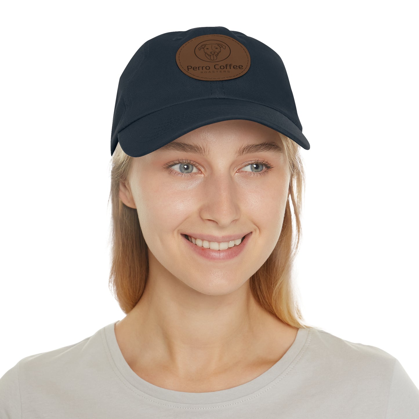 Dad Hat — Perro Coffee Round Leather Patch Cap