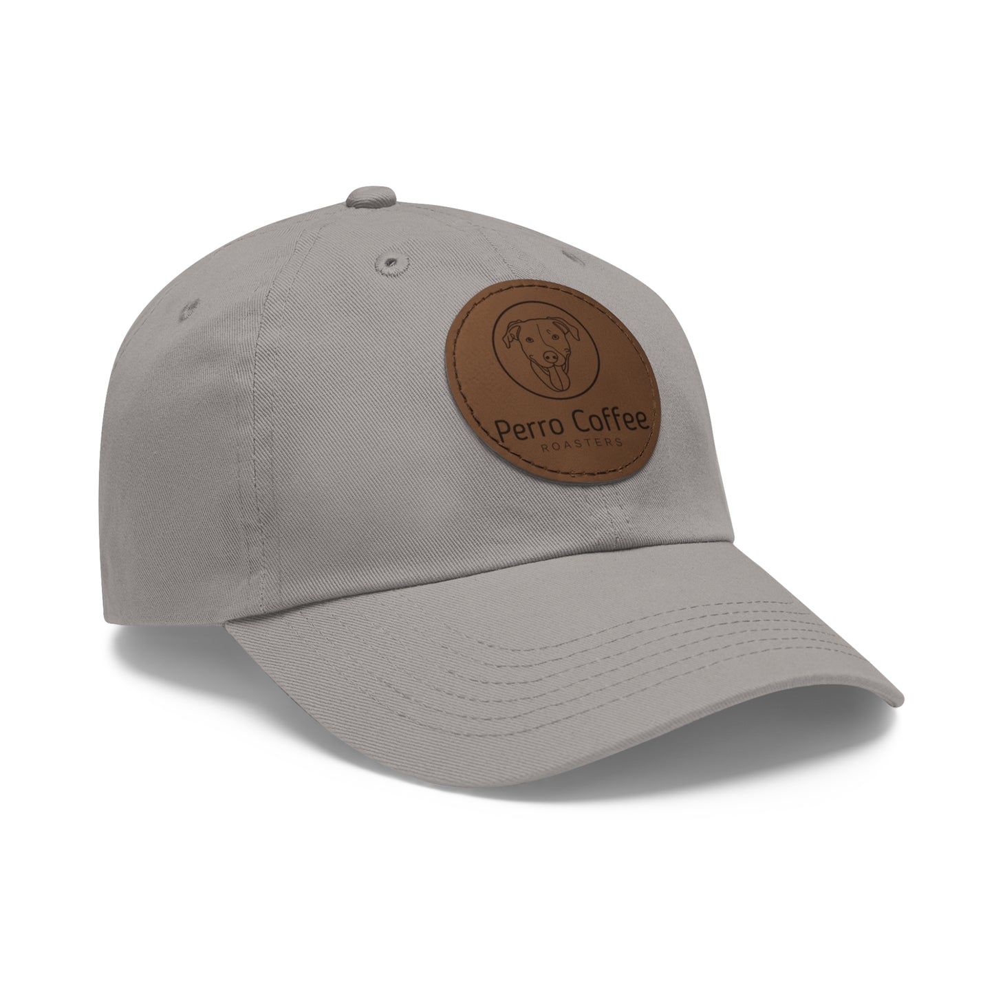 Dad Hat — Perro Coffee Round Leather Patch Cap