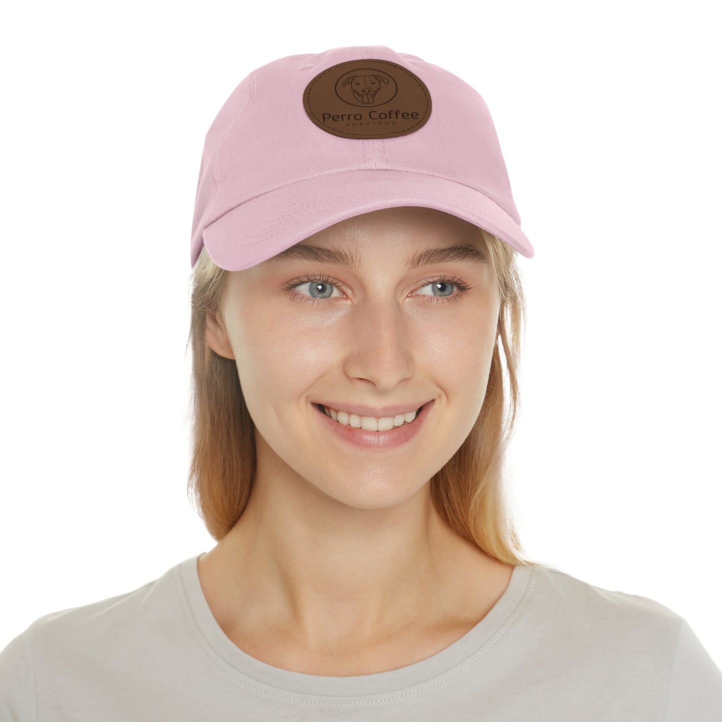 Dad Hat — Perro Coffee Round Leather Patch Cap