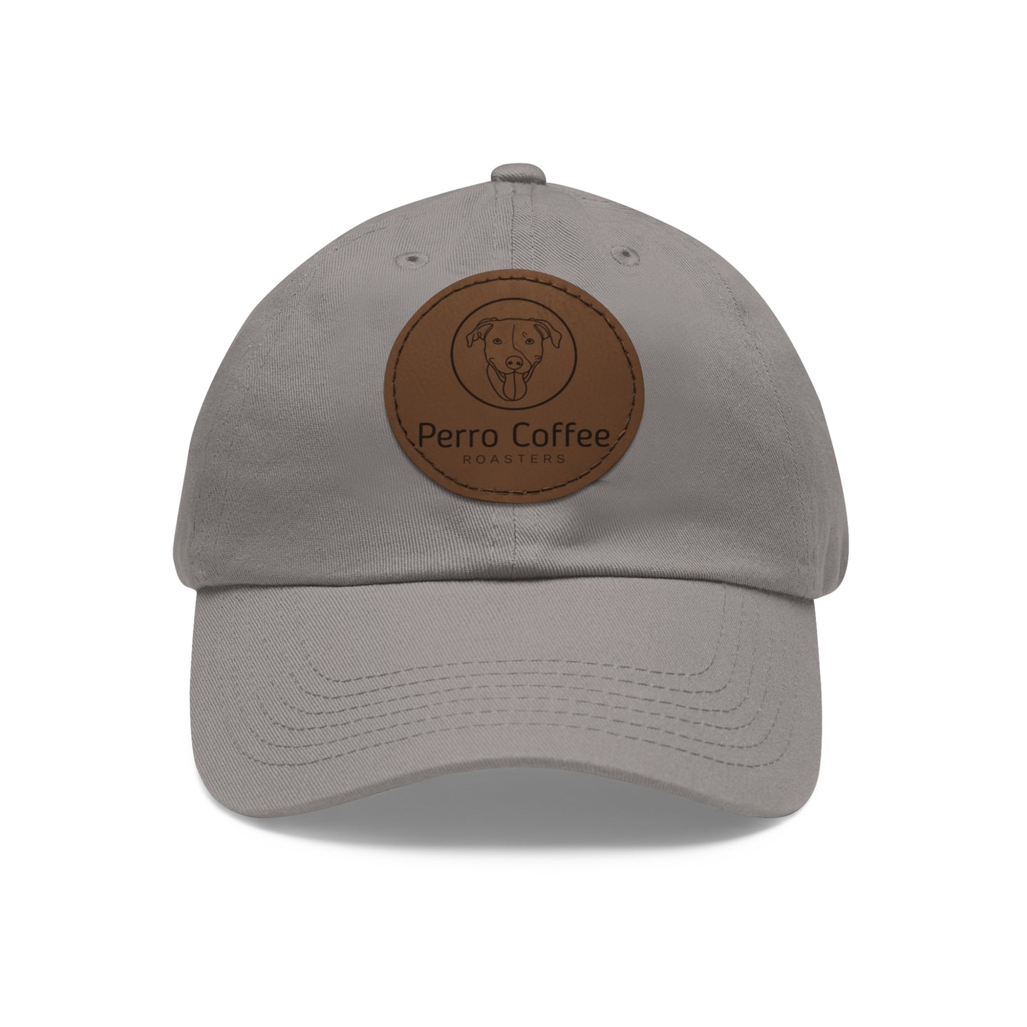Dad Hat — Perro Coffee Round Leather Patch Cap