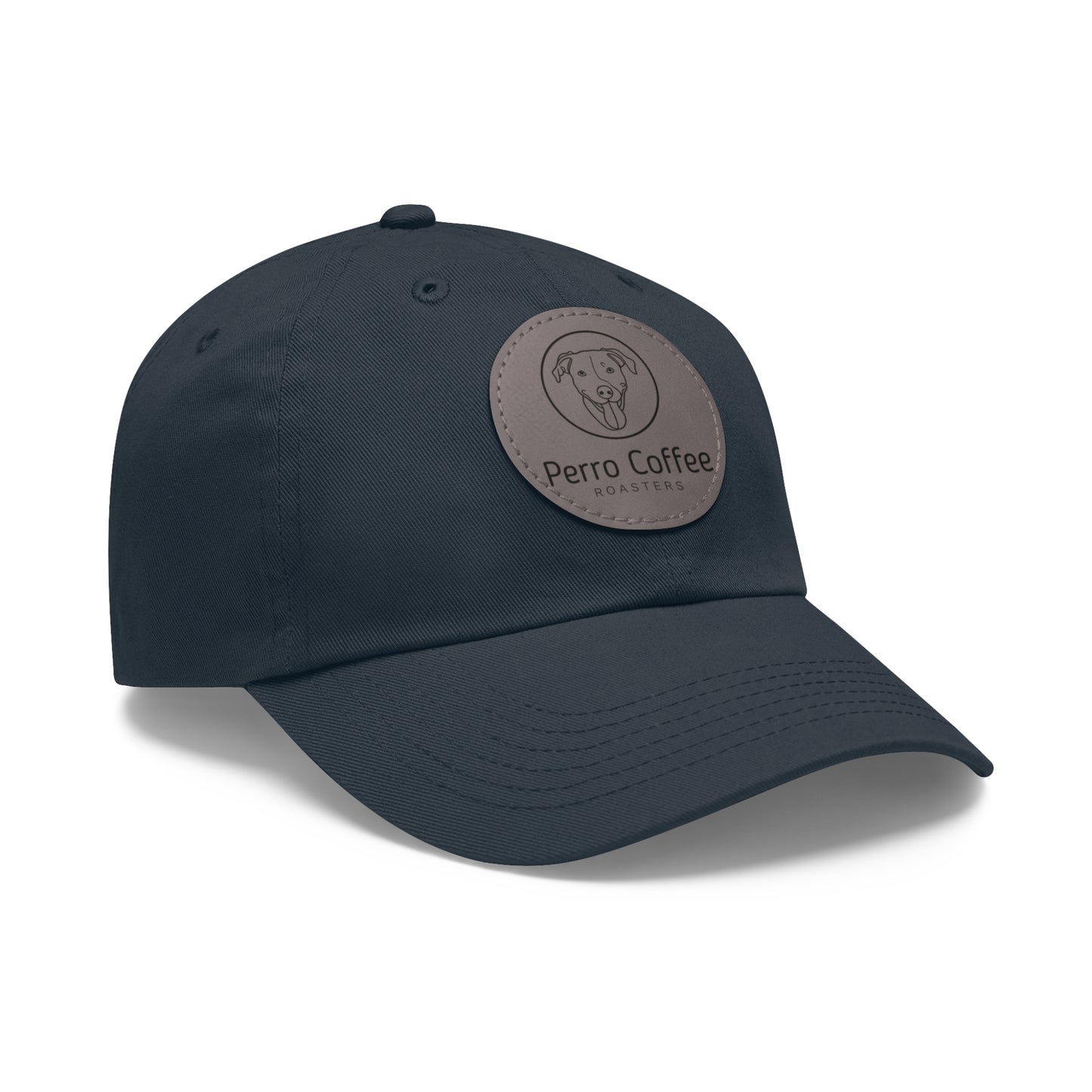 Dad Hat — Perro Coffee Round Leather Patch Cap