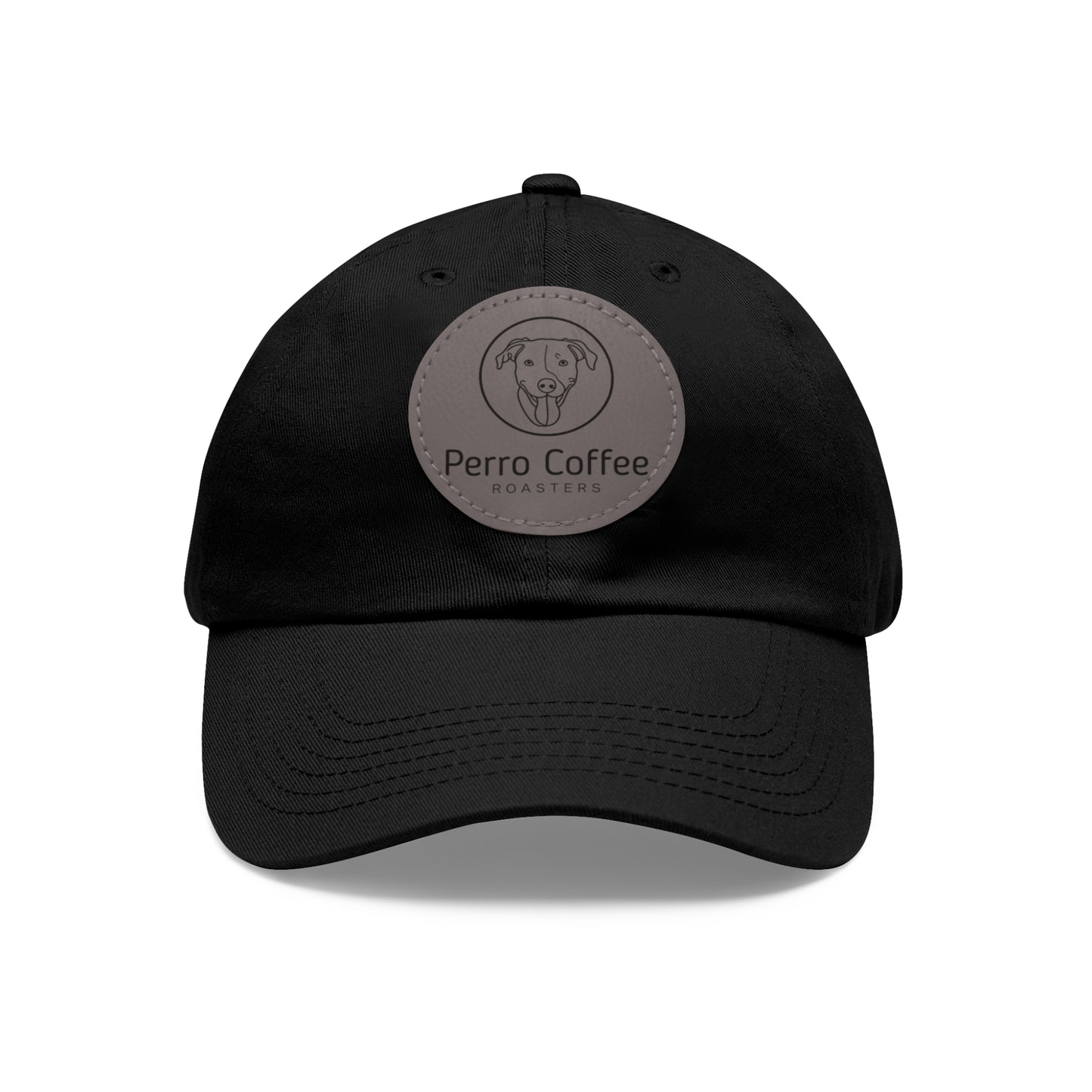 Dad Hat — Perro Coffee Round Leather Patch Cap