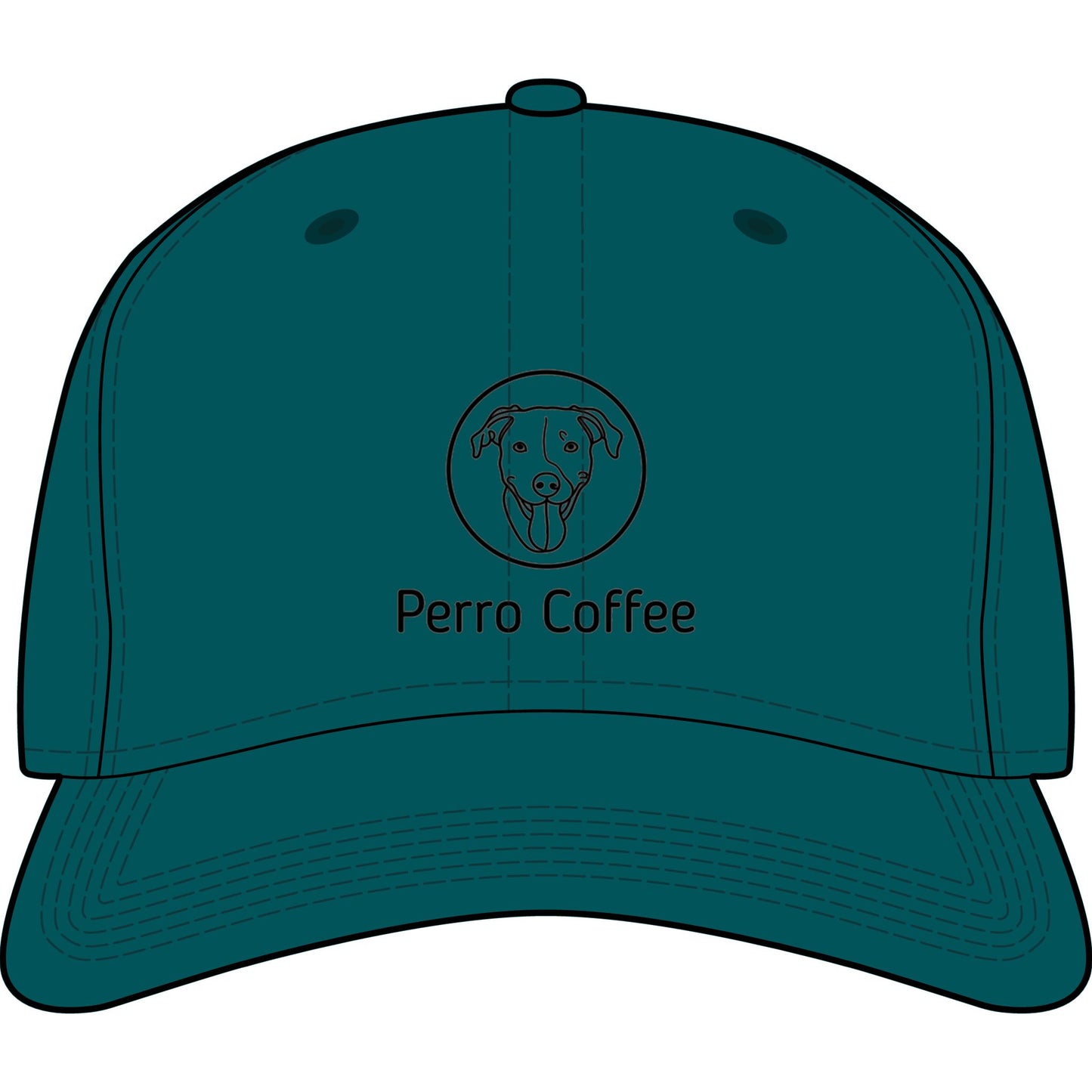 Perro Coffee Logo Cap, embroidered dog-themed dad hat by Printify, casual hat with front logo embroidery for coffee lovers.
