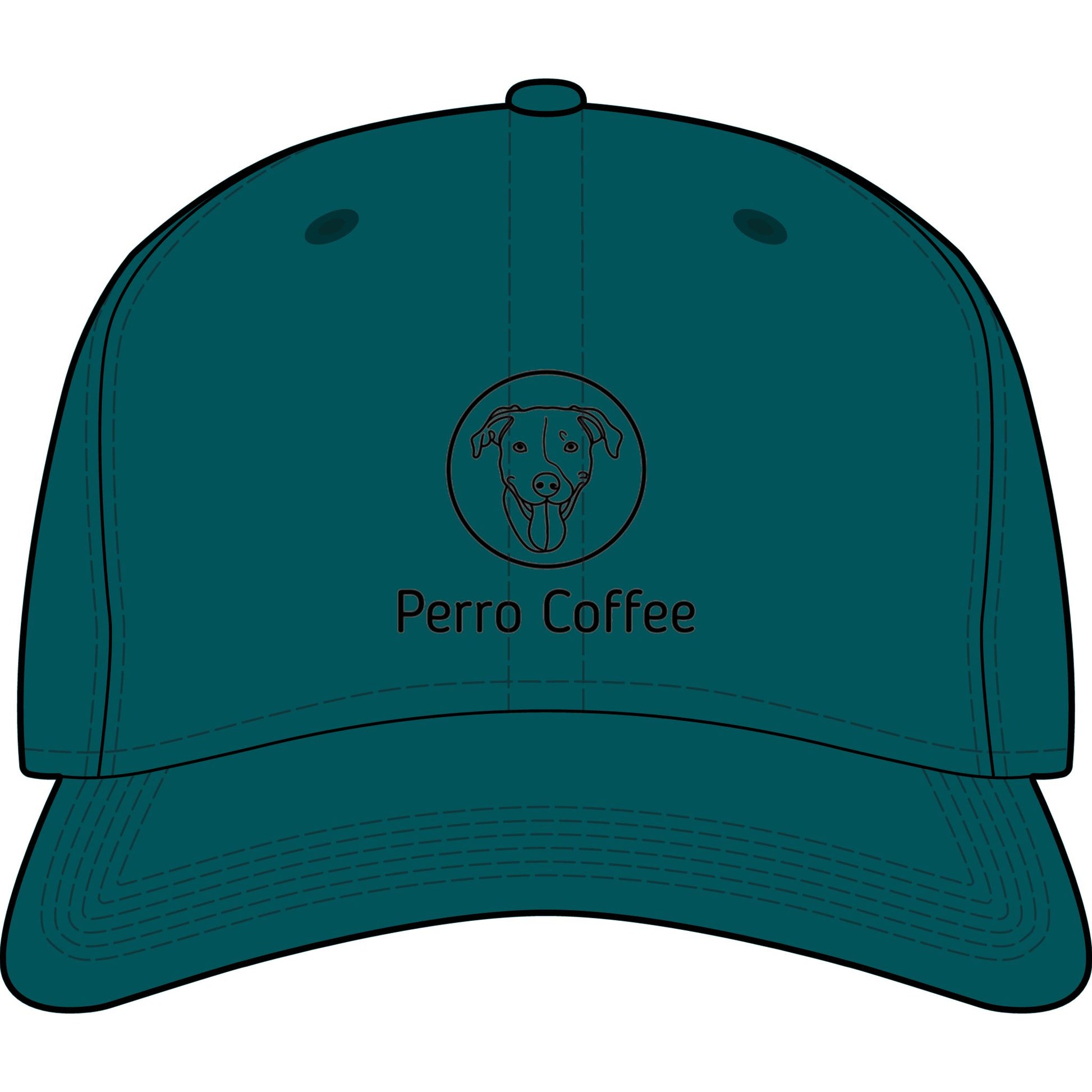 Perro Coffee Logo Cap, embroidered dog-themed dad hat by Printify, casual hat with front logo embroidery for coffee lovers.