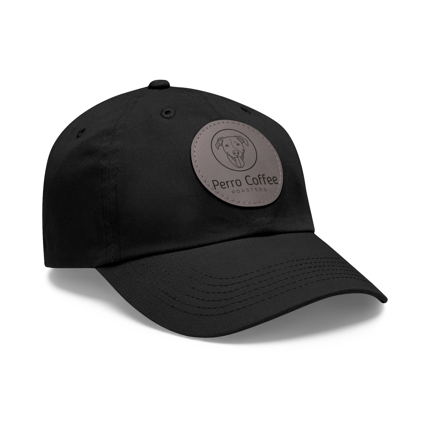 Dad Hat — Perro Coffee Round Leather Patch Cap