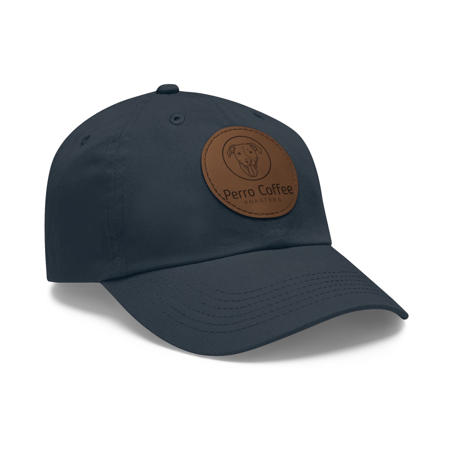 Dad Hat — Perro Coffee Round Leather Patch Cap