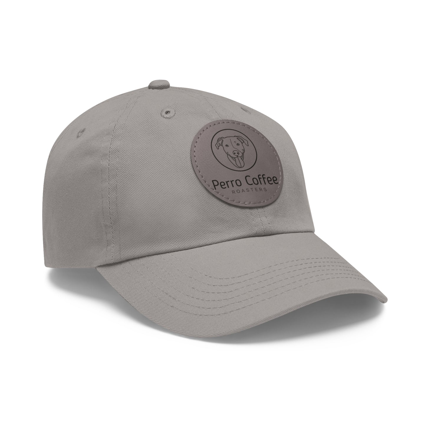 Dad Hat — Perro Coffee Round Leather Patch Cap
