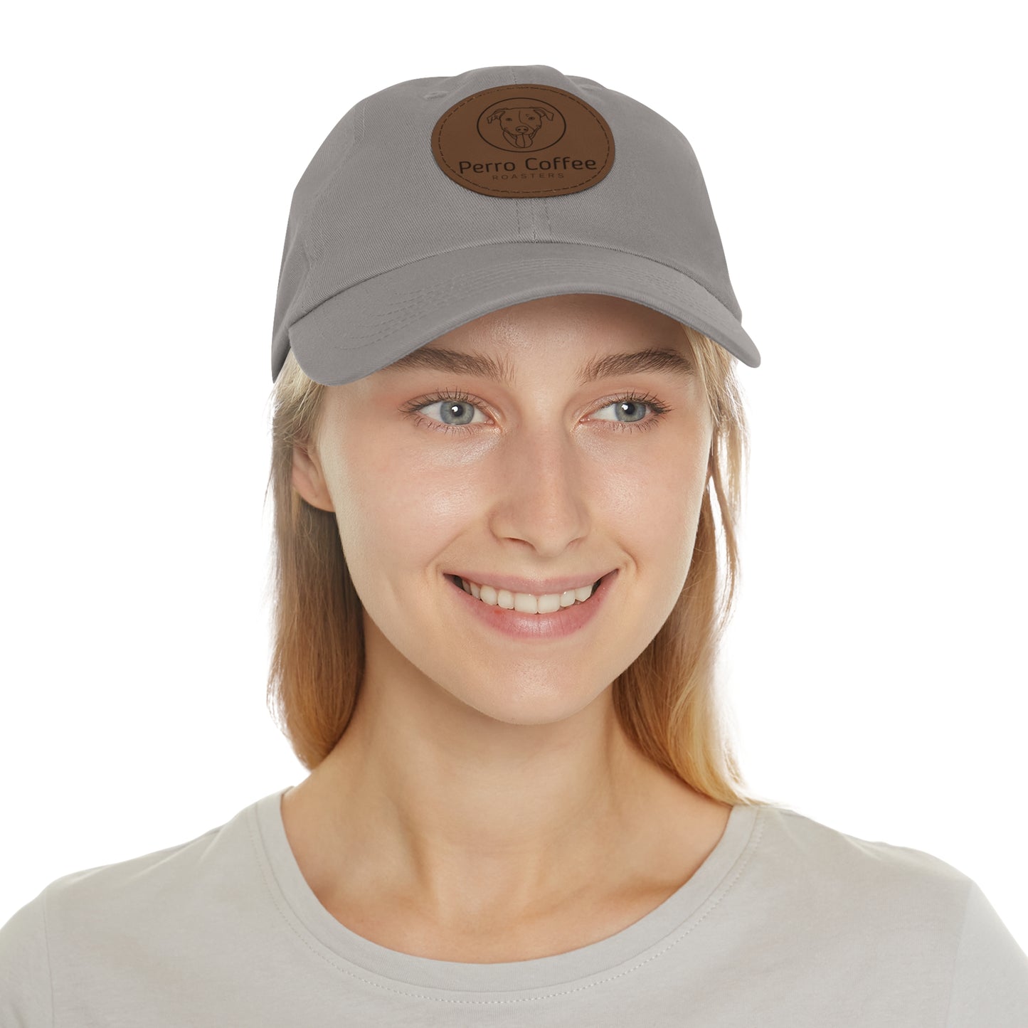 Dad Hat — Perro Coffee Round Leather Patch Cap