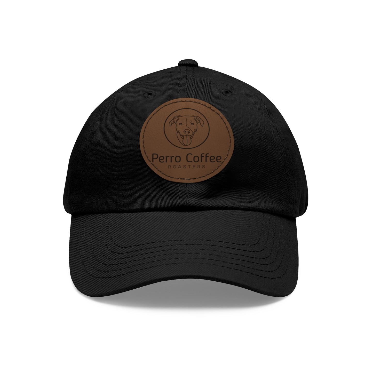 Dad Hat — Perro Coffee Round Leather Patch Cap