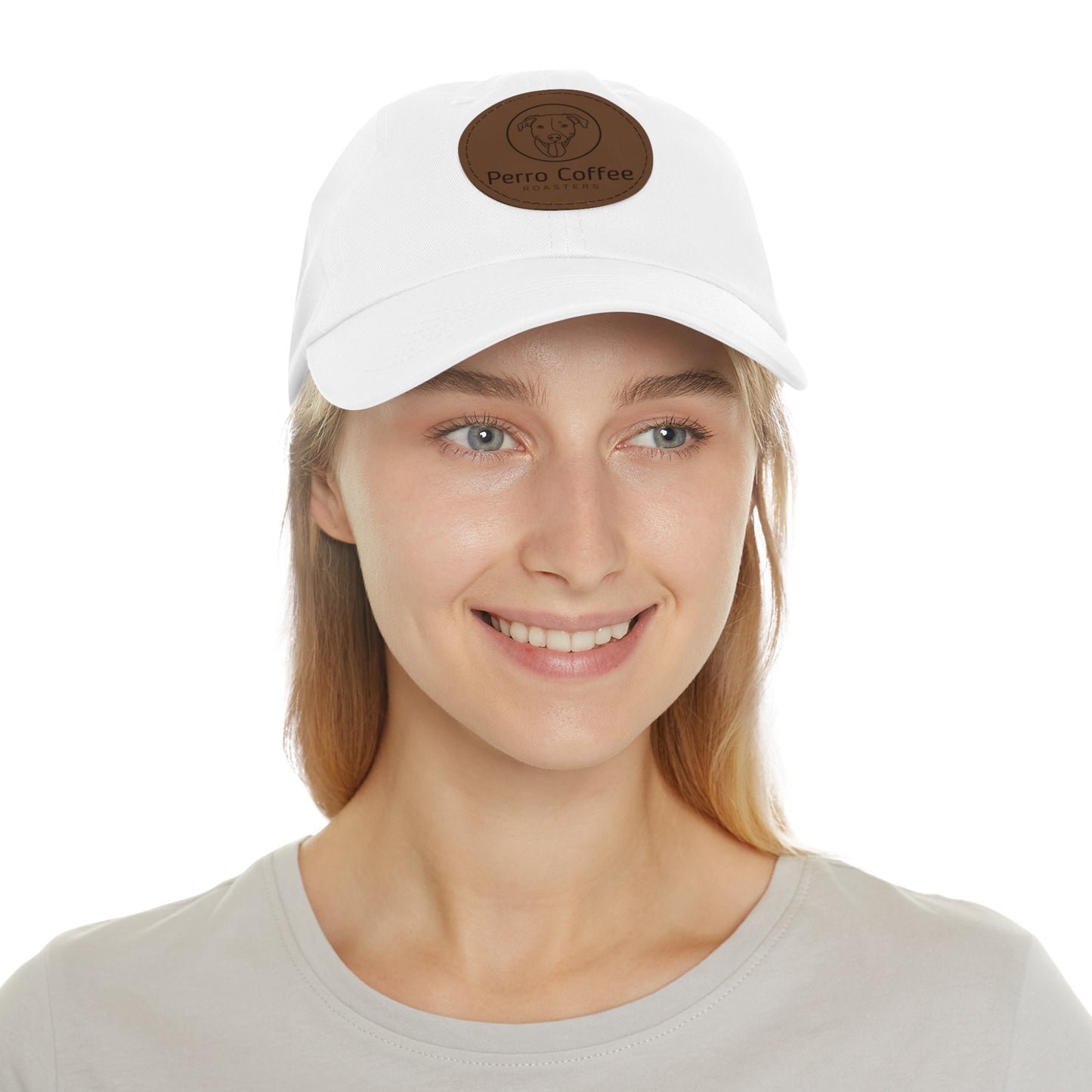 Dad Hat — Perro Coffee Round Leather Patch Cap