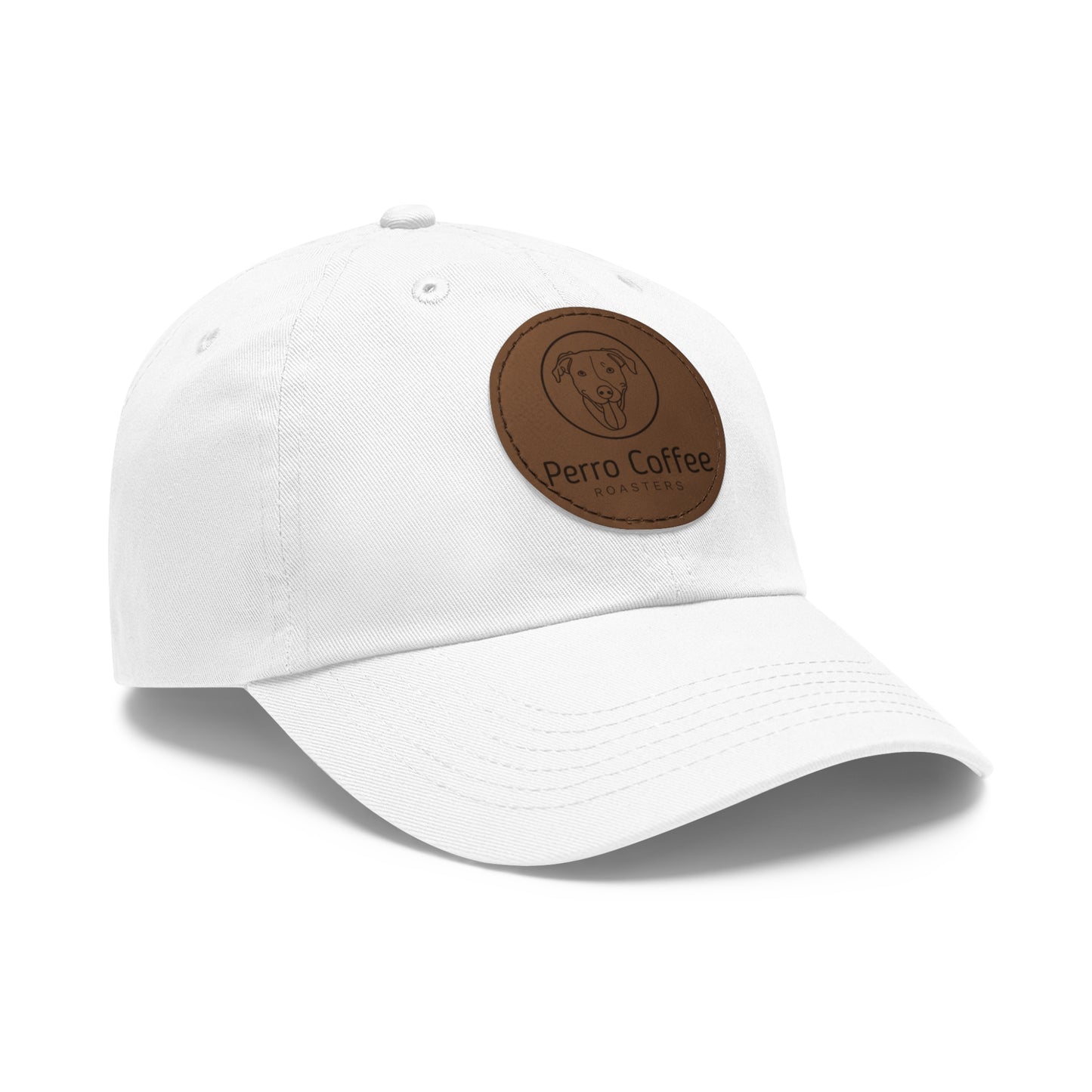 Dad Hat — Perro Coffee Round Leather Patch Cap