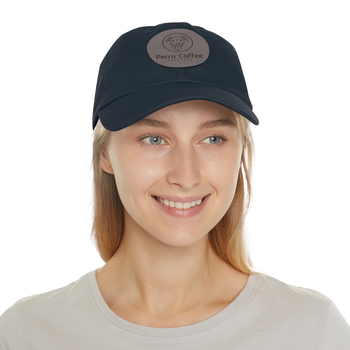 Dad Hat — Perro Coffee Round Leather Patch Cap