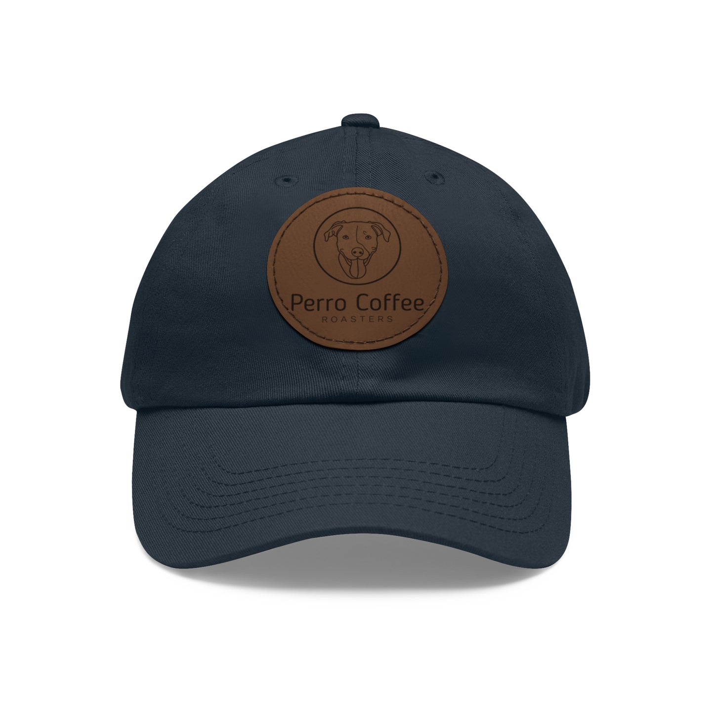 Dad Hat — Perro Coffee Round Leather Patch Cap