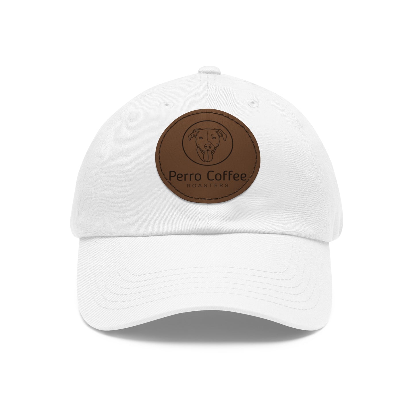 Dad Hat — Perro Coffee Round Leather Patch Cap