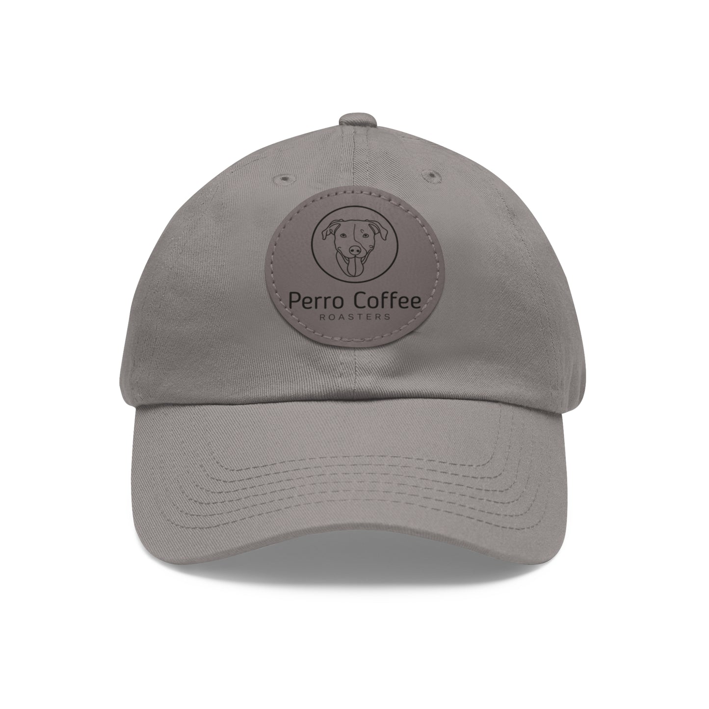 Dad Hat — Perro Coffee Round Leather Patch Cap